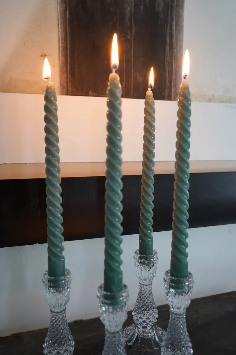Velas Con Diseño En Espiral Verdes