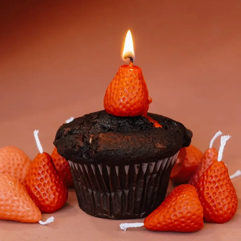 VELAS DE FRESA - VELAS DE CUMPLEAÑOS