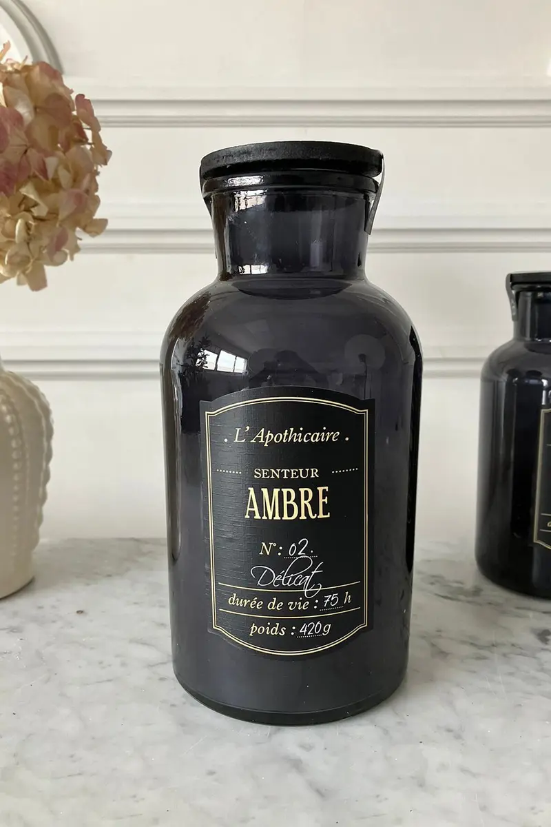 Velas Grandes Perfumadas Con Tapa Negra En Frasco De Vidrio
