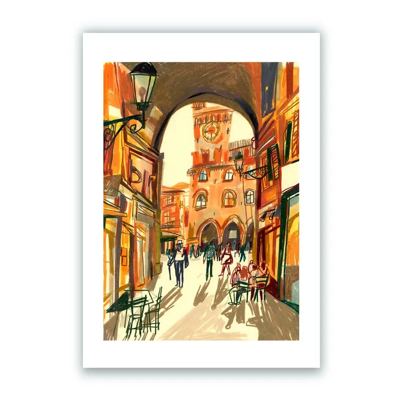 Warm autumn afternoon in Bologna Impresión giclée