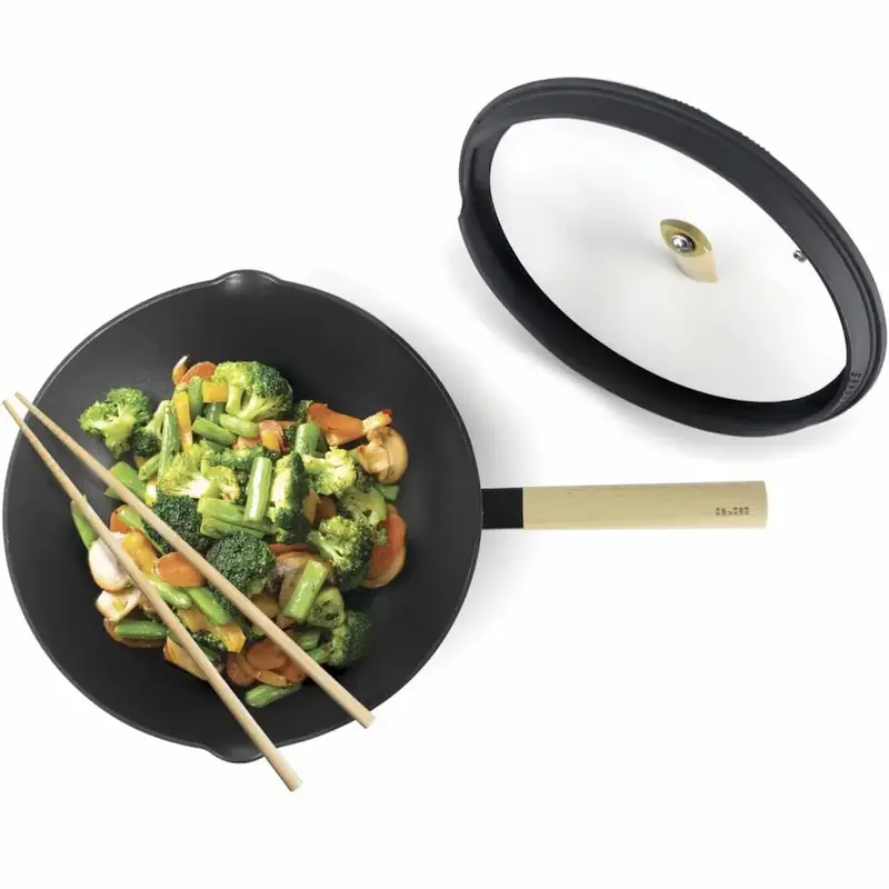WOK LUXE CON TAPA 30 CM